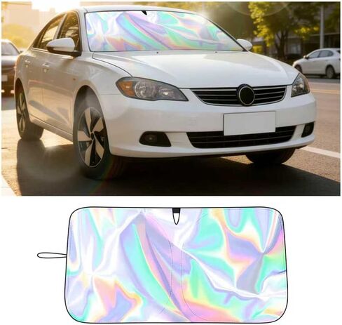 Car Windshield Sun Shade 59×31 Inch,Sun Shade for Car Windshield for Heat Blocking & Interior Protection,Foldable Cars Window Shades Front Windshields with Storage Pouch in Kuwait