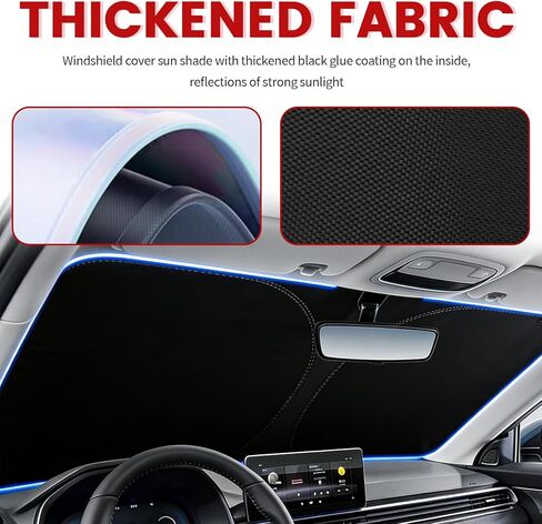 Car Windshield Sun Shade 59×31 Inch,Sun Shade for Car Windshield for Heat Blocking & Interior Protection,Foldable Cars Window Shades Front Windshields with Storage Pouch in Kuwait