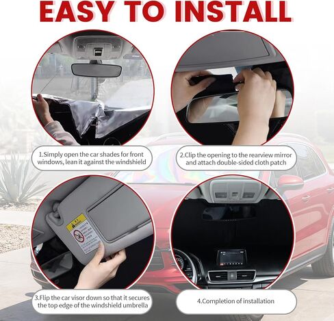 Car Windshield Sun Shade 59×31 Inch,Sun Shade for Car Windshield for Heat Blocking & Interior Protection,Foldable Cars Window Shades Front Windshields with Storage Pouch in Kuwait