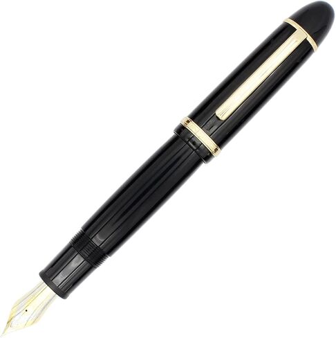 قلم حبر Gullor Fine Nib X159، قلم كتابة كبير الحجم من الأكريليك، زخرفة ذهبية، علبة هدايا، أزرق داكن in Kuwait