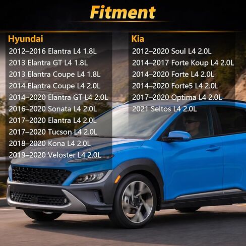 VVT Solenoid, Intake & Exhaust Engine Variable Valve Timing Solenoid Compatible with Hyundai Kona Tucson Elantra Kia Soul Optima Replace # 243752E100, 243552E100 in Saudi Arabia
