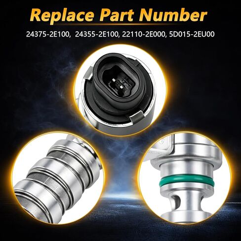 VVT Solenoid, Intake & Exhaust Engine Variable Valve Timing Solenoid Compatible with Hyundai Kona Tucson Elantra Kia Soul Optima Replace # 243752E100, 243552E100 in Saudi Arabia