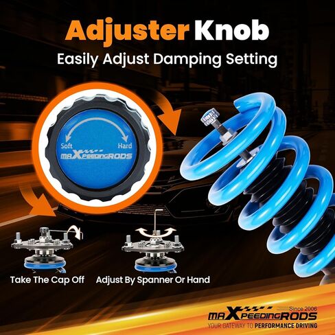 maxpeedingrods Coilover لكاديلاك CTS RWD 2003-2007، 24 مستوى مثبط قابل للتعديل كويلوفيرس طقم تعليق تبختر، ارتفاع قابل للتعديل T6 مجموعات خفض مطورة أزرق in Kuwait
