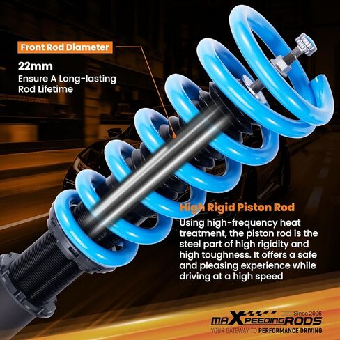 maxpeedingrods Coilover لكاديلاك CTS RWD 2003-2007، 24 مستوى مثبط قابل للتعديل كويلوفيرس طقم تعليق تبختر، ارتفاع قابل للتعديل T6 مجموعات خفض مطورة أزرق in Kuwait