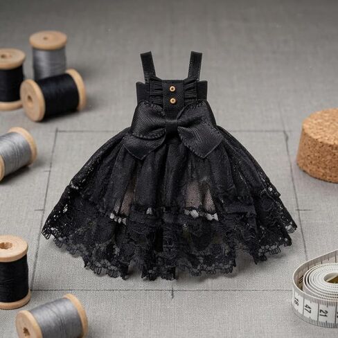 OB11 Doll Dress Bow Waist Sleeveless Doll Dress Decorative Buttons 1/12 BJD Outfit , White in Saudi Arabia
