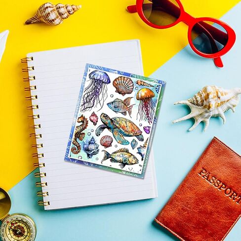 GLOBLELAND 2 Sheets Summer Marine Animal Shells Clear Stamp for Scrapbooking Sea Turtle Silicone Stamps Jellyfish Transparent Stamp Set for Card Making DIY Embossing Journaling in Kuwait