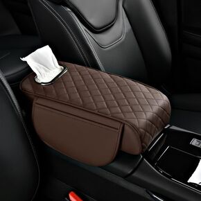 غطاء وحدة التحكم المركزية لسيارة فولفو V70/XC70 2007-2010 2011 2012 2013 2014 2015 2016، حصيرة صندوق مسند ذراع السيارة من جلد البولي يوريثان، غطاء مسند الذراع المركزي مع أكياس تخزين، وسادة حماية لوحدة التحكم في زيادة السيارة in Saudi Arabia
