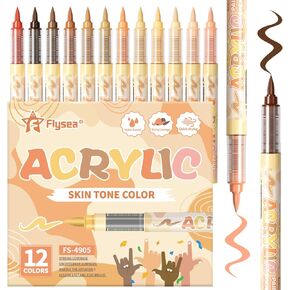 36 Skin Stone Acrylic Paint Pens Waterproof Quick-drying Acrylic Paint Markers Soft Brush Tip Marker Pen with Ink Visual Window for Rock Painting Wood Ceramic Glass Egg in Saudi Arabia