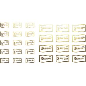 135Pcs Gold Pay Day Stickers for Planners, Foil Mini Planner Stickers 2 Sizes Decorative Payday Icon Stickers for Budget Planning Journal Finance Tracker Calendar Use Budget Organizer Accessories in Saudi Arabia