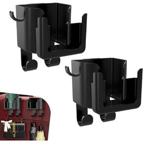 Car Headrest Cup Holder, 3-in-1 Multifunctional Vehicle Backseat Organizer for Phone Cup Holder Bag, Large Capacity Back Seat Organize Accessories, Universal for Most Vehicles (Black) in Kuwait