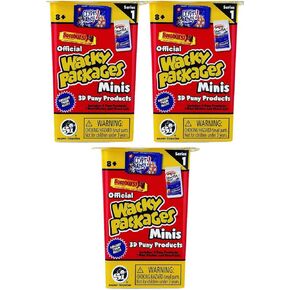 Worlds Smallest Wacky Packages Minis Series 1 حزمة الغموض (مجموعة من 3) in Kuwait