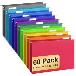 Hanging File Folders Legal Size, 50 Pack File Folders with 1/5 Cut Adjustable tabs, 2" Expansion, Reinforced Hanging Folders Legal Size, Designed for Legal and Law Office File Organization in Kuwait
