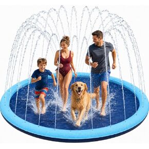 Non-Slip Splash Pad Swimming Pool, 59" Extra Large Mat, Blue Thicken Sprinkler Pool Summer Outdoor Water Pool in Kuwait