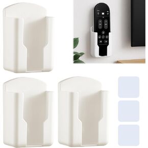 TV Remote Holder Wall Mount – 3 Pack Wall Organizer for Remote Control and Fan Remotes, Remote Wall Holder for Bedroom, Office, or Media Console (White) in Saudi Arabia