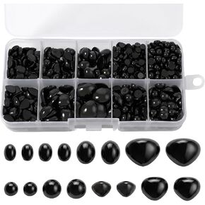 guduling 1000 Pcs Crochet Eyes for Animals,Craft Eyes for Crochet Stuffed Animals, Multiple Sizes Acrylic Black Safety Noses for Stuffed Doll,Crochets Toy (4-14mm) in Kuwait