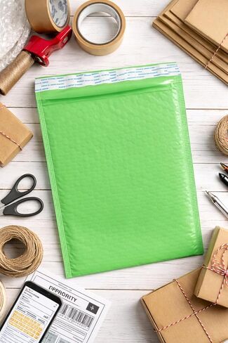 50 Mailers #2 8.5x12" Biodegradable Green Poly Bubble Padded Shipping Mailers Eco Friendly - Self Seal Sensible Mailers, Lightweight Durable Packaging for Shipping & Mailing in Saudi Arabia