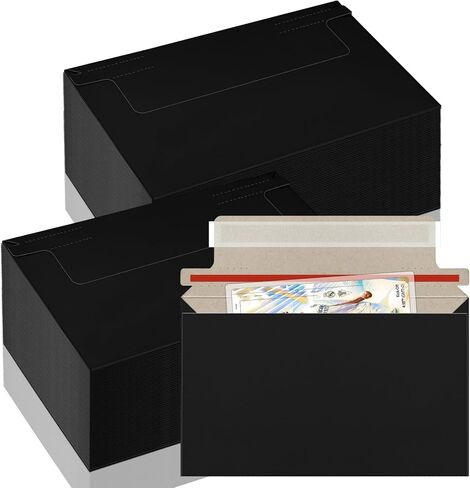 110 Pack Black Trading Card Envelopes, 7x 4.35 Inch Self-Adhesive Card Mailer Envelopes Perfect for Semi-Rigid Sleeves, Trading Card Mailing Supplies in Saudi Arabia