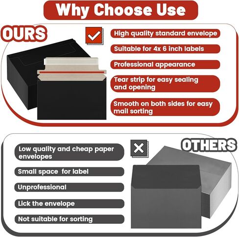 110 Pack Black Trading Card Envelopes, 7x 4.35 Inch Self-Adhesive Card Mailer Envelopes Perfect for Semi-Rigid Sleeves, Trading Card Mailing Supplies in Saudi Arabia