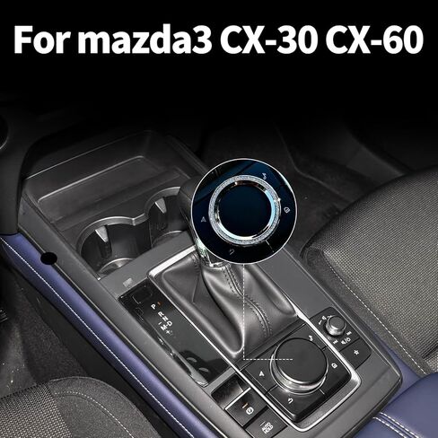 ديكور كريستال داخلي للسيارة Mazda CX-50/CX-90/CX-70/CX-30/Mazda3 - سبائك الزنك مع كريستالات تشيكية مرصعة يدويًا، إكسسوارات فاخرة (فضية، مقبض للوسائط المتعددة) in Kuwait