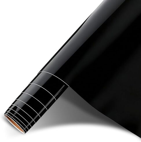 Car Wrap Vinyl, 1ft x 5ft Gloss Black Vinyl Wrap for Cars Body Protection, Scratch Resistance with Air Release Technology (Gloss Black) in Saudi Arabia