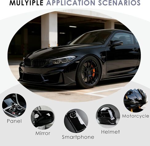 Car Wrap Vinyl, 1ft x 5ft Gloss Black Vinyl Wrap for Cars Body Protection, Scratch Resistance with Air Release Technology (Gloss Black) in Saudi Arabia