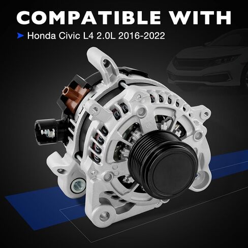 مولد 104211-3910 متوافق مع Honda Civic L4 2.0L 2016-2022، يستبدل 11931 CSP91 104211-3910 31100-5BA-A01، 12V 135A SC7 فئة البكرة in Kuwait
