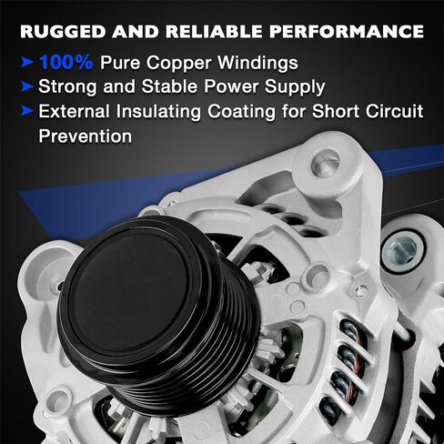 مولد 104211-3910 متوافق مع Honda Civic L4 2.0L 2016-2022، يستبدل 11931 CSP91 104211-3910 31100-5BA-A01، 12V 135A SC7 فئة البكرة in Kuwait