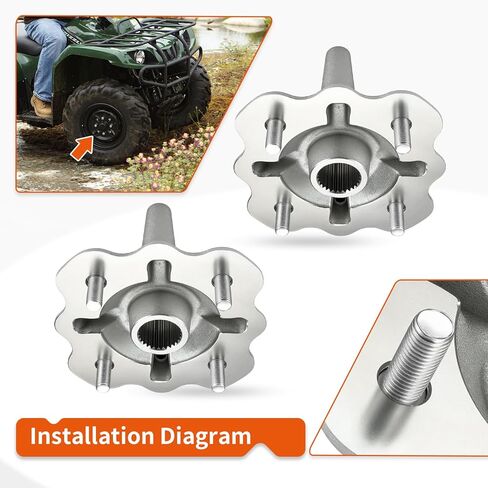 Front Left & Right Hubs for Yamaha Kodiak Bruin Wolverine Grizzly Big Bear 350 400 450 YFM350 YFM400 YFM450 2003-2014 5ND-F5111-21-00 in Kuwait