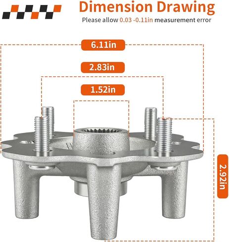 Front Left & Right Hubs for Yamaha Kodiak Bruin Wolverine Grizzly Big Bear 350 400 450 YFM350 YFM400 YFM450 2003-2014 5ND-F5111-21-00 in Kuwait