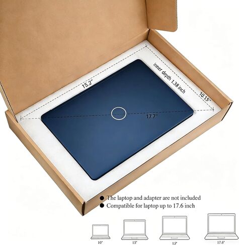 Laptop Shipping Box for Up to 17.6 Inches Notebook, Cardboard Laptop Boxes Secure Mailer Box Great for Computer Packing and Shipping (2026 Version, White） in Saudi Arabia