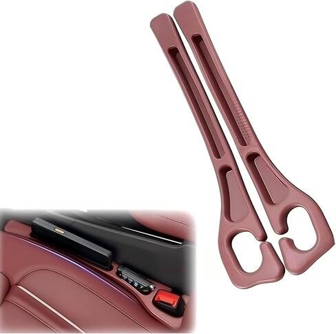 Car Seats Gap Filler Dual-Slot Car Seat Gap Organizer – with Belt Slot, Anti-Drop Gap Filler for Cars & SUVs – No More Lost Items, All Within Reach (2PCS) (Red) in Saudi Arabia