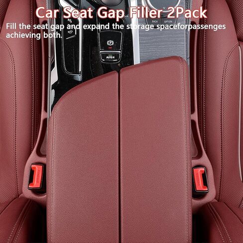 Car Seats Gap Filler Dual-Slot Car Seat Gap Organizer – with Belt Slot, Anti-Drop Gap Filler for Cars & SUVs – No More Lost Items, All Within Reach (2PCS) (Red) in Saudi Arabia