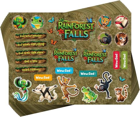 MiniInflat 50 Pcs VBS 2026 Sticker Sheets Decorations Rainforest 8.5x11 Bible Sticker Sheets for Crafts Notecards Gifts in Kuwait