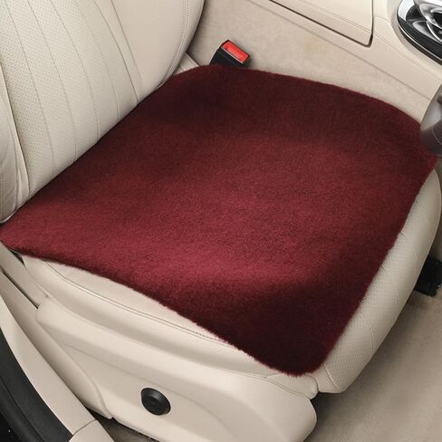 Genuine Wool Car Seat Cushion 20 Inch, 11mm Short Pile Seat Pad with Non-Slip TPE Backing for Cars, SUVs, Trucks and Office Chairs, Black in Saudi Arabia