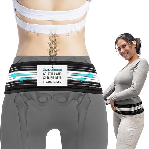 Kizu Relief Belt Sciatica Pain Relief Devices Lower Back Brace, and SI Joint Support – Adjustable Dainely Belt for Sciatic Pain Men & Women, Hip Compression Wrap, Back Support Belt, Regular Size (Hip Size 30-47 Inches) in Saudi Arabia