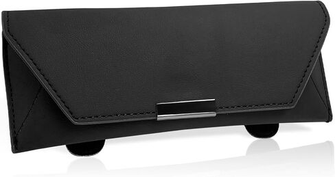 Car Visor Sunglasses Holder, Magnetic Sun Visor Eyeglasses Storage Box, Leather Glasses Protective Case for Cars (Black) in Kuwait