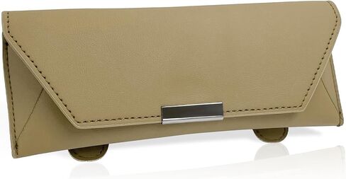 Car Visor Sunglasses Holder, Magnetic Sun Visor Eyeglasses Storage Box, Leather Glasses Protective Case for Cars (Black) in Kuwait