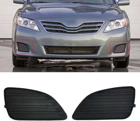 Front Bumper Fog Light Cover Compatible with Camry 2010 2011, Driver & Passenger Side Fog Lamp Bezel Trim Replace for 5212706140 5212806140, Black in Saudi Arabia