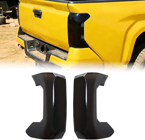 Tail Light Lamp Cover Compatible with Toyota Tacoma 2024 2025 Taillight Protector Guard Cover Shield Lens Trim Bezel Shell Shade Frame Pair Smoked Black in Saudi Arabia