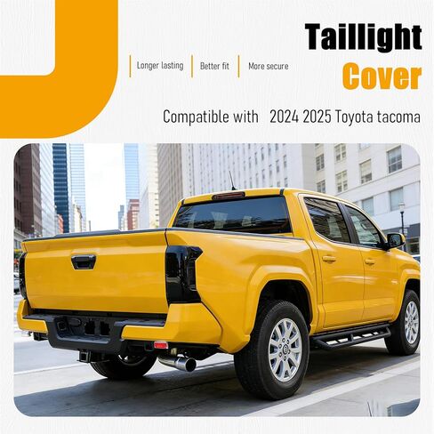Tail Light Lamp Cover Compatible with Toyota Tacoma 2024 2025 Taillight Protector Guard Cover Shield Lens Trim Bezel Shell Shade Frame Pair Smoked Black in Saudi Arabia