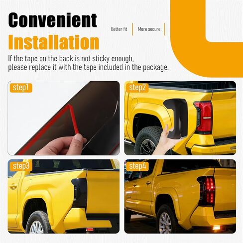 Tail Light Lamp Cover Compatible with Toyota Tacoma 2024 2025 Taillight Protector Guard Cover Shield Lens Trim Bezel Shell Shade Frame Pair Smoked Black in Saudi Arabia