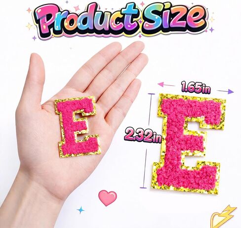 60PCS Chenille Letter Patches Self Adhesive – Preppy Alphabet Iron On Patches with Rainbow Star Bow Heart, Sew On Fabric Patches for Clothing, Backpacks & DIY Crafts in Saudi Arabia