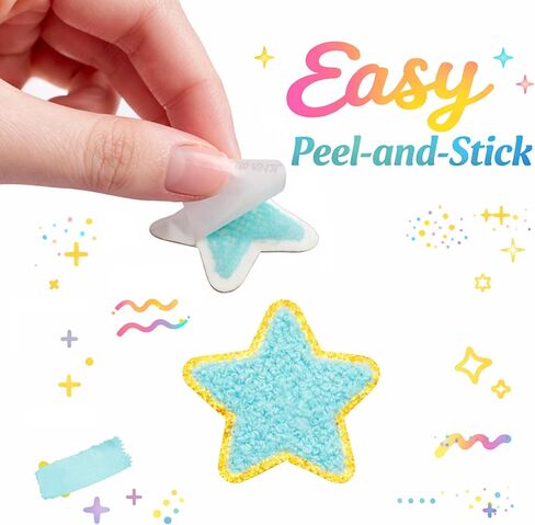 60PCS Chenille Letter Patches Self Adhesive – Preppy Alphabet Iron On Patches with Rainbow Star Bow Heart, Sew On Fabric Patches for Clothing, Backpacks & DIY Crafts in Saudi Arabia