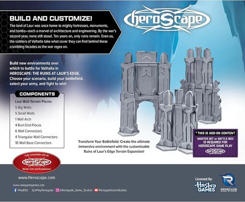 قطع حائط قابلة للتكديس من Renegade Game Studios Heroscape The Ruins at Laur's Edge Terrain Expansion in Kuwait