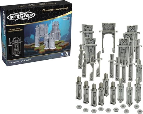 قطع حائط قابلة للتكديس من Renegade Game Studios Heroscape The Ruins at Laur's Edge Terrain Expansion in Kuwait