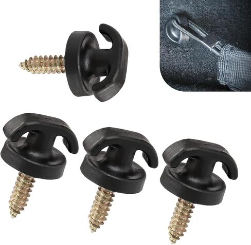 4 PCS Car Cargo Net Hooks, Metal-plastic Tailgate Net Tie-down Fastener, Universal for Most Cars, Trucks, SUVs (Black) in Saudi Arabia
