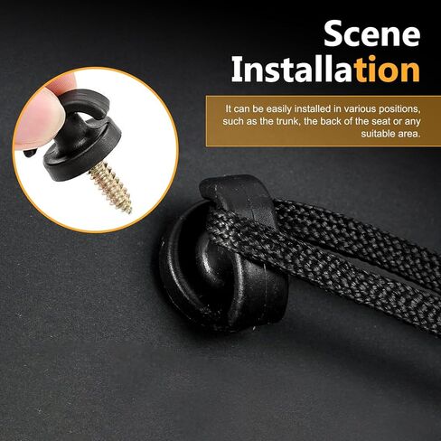 4 PCS Car Cargo Net Hooks, Metal-plastic Tailgate Net Tie-down Fastener, Universal for Most Cars, Trucks, SUVs (Black) in Saudi Arabia