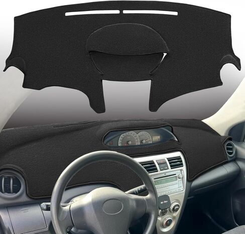 Dash Cover Mat Custom Fit for Toyota Yaris Dashboard Pad Cap Carpet Protector K347A (Black) in Kuwait