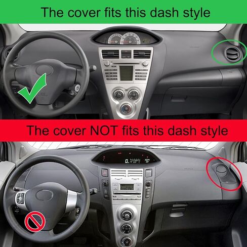 Dash Cover Mat Custom Fit for Toyota Yaris Dashboard Pad Cap Carpet Protector K347A (Black) in Kuwait