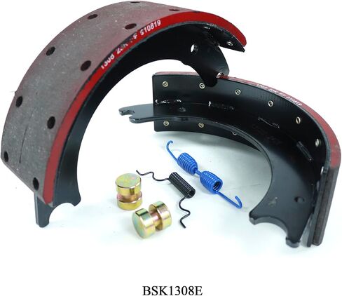 New 1308E Brake Shoe Box Kit for Eaton 15" x 4" 23K GAWR with 2PC Lined Brake Shoe (Ref# 1308E) & 1PC Brake Repair Kit (Ref# E5139) – Replacement for OTR1308ERED SMG21308E XK5571308E GC1308EN F224916 in Kuwait